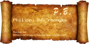 Philippi Bársonyka névjegykártya